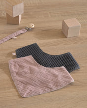 Load image into Gallery viewer, Set of two 100% organic cotton (GOTS) Marinet bandanas in pink and blue - image 2