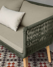 Load image into Gallery viewer, Inti 2 seater sofa with 2 green cord armchairs, FSC 100% - image 4