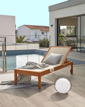 Load image into Gallery viewer, Caterin solid eucalyptus wood outdoor sun lounger in beige, FSC 100% - image 8