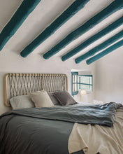 Load image into Gallery viewer, Aberash solid mindi wood and grey cord headboard for a bed up to 160 cm - image 3