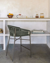 Load image into Gallery viewer, Yanet stool made from green cord and galvanised steel, height 65 cm - image 11
