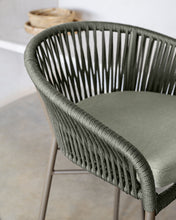 Load image into Gallery viewer, Yanet stool made from green cord and galvanised steel, height 65 cm - image 12