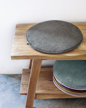 Load image into Gallery viewer, Sora round corduroy chair cushion in grey, 35 cm - image 2