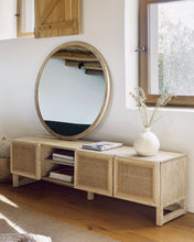 Load image into Gallery viewer, Alum round solid mindi wood mirror 100 cm - image 3