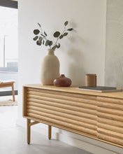 Load image into Gallery viewer, Lenon 2 door solid wood and oak veneer TV stand, 200 x 57 cm, FSC MIX Credit - image 11