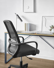 Load image into Gallery viewer, Melva office chair in black and legs made of steel in black - image 5
