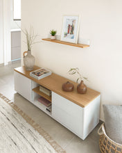 Load image into Gallery viewer, Abilen shelf in oak veneer and white lacquer 80 x 15 cm FSC 100% - image 2