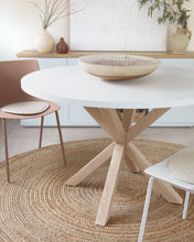 Load image into Gallery viewer, Argo round table in melamine with white finish and wood effect steel legs Ø 120 cm - image 6