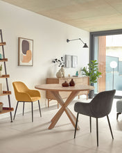 Load image into Gallery viewer, Argo round table in melamine with natural finish and wood-effect steel legs Ø 120 cm - image 5