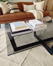 Load image into Gallery viewer, Black glass Plam coffee table 120 x 70 cm - image 4