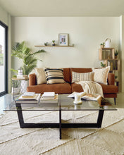 Load image into Gallery viewer, Black glass Plam coffee table 120 x 70 cm - image 3