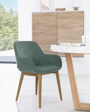 Load image into Gallery viewer, Konna chair in green with solid ash wood legs in a dark finish FR - image 6