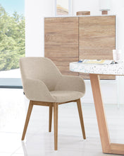 Load image into Gallery viewer, Konna chair in beige with solid ash wood legs in a dark finish FR - image 8