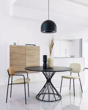 Load image into Gallery viewer, Niut round Ø 120 cm black laquered DM table with steel legs with black finish - image 2
