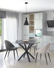 Load image into Gallery viewer, Argo round table in black lacquered MDF with steel legs with black finish Ø 120 cm - image 5