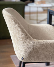 Load image into Gallery viewer, Konna chair in beige chenille with steel legs and painted black finish FR - image 7