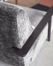 Load image into Gallery viewer, Meghan armchair in grey chenille and wood with wenge finish - image 7