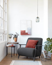 Load image into Gallery viewer, Hestia metal ceiling light with brass finish and grey glass - image 3