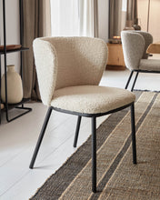 Load image into Gallery viewer, Ciselia chair with white bouclé and black metal FR - image 6