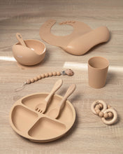 Load image into Gallery viewer, Epiphany dummy and teething ring set in beige silicone and wood - image 2