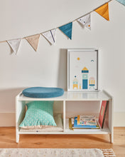 Load image into Gallery viewer, Zale 100% cotton cushion cover in turquoise with white triangles 30 x 50 cm - image 3