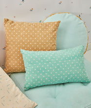 Load image into Gallery viewer, Zale 100% cotton cushion cover in turquoise with white triangles 30 x 50 cm - image 2