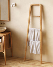 Load image into Gallery viewer, Uliana solid teak towel rail with natural finish 50 x 160 cm - image 2