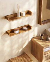 Load image into Gallery viewer, Shamel set of 2 solid teak shelves 50 x 5 cm - image 3