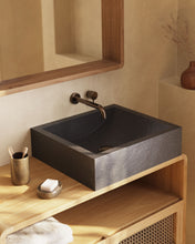 Load image into Gallery viewer, Delina countertop washbasin in black terrazzo 40 x 45 cm - image 2