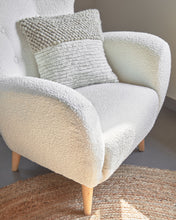 Load image into Gallery viewer, Patio armchair in white bouclé with solid, beech wood legs FSC Mix Credit - image 7