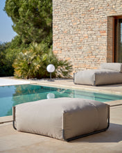 Load image into Gallery viewer, Square modular 100% outdoor sofa pouffe in green with black aluminium, 101 x 101 cm - image 4