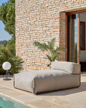 Load image into Gallery viewer, Square chaise longue pouffe with backrest in green with black aluminium, 165 x 101 cm - image 6