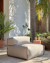 Load image into Gallery viewer, Square modular 100% outdoor sofa pouffe w/ backrest, green with black aluminium, 101x101cm - image 6