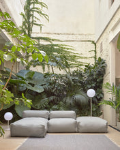 Load image into Gallery viewer, Square modular 100% outdoor sofa pouffe in light grey with white aluminium, 101 x 101 cm - image 7