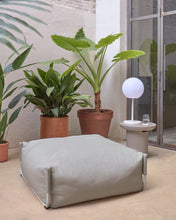 Load image into Gallery viewer, Square modular 100% outdoor sofa pouffe in light grey with white aluminium, 101 x 101 cm - image 5