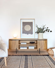 Load image into Gallery viewer, Licia solid mango wood TV stand with 2 doors and black finish metal, 160 x 56 cm - image 6