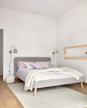 Load image into Gallery viewer, Dyla bed cover in light grey bouclé for a 160 x 200 cm mattress - image 4