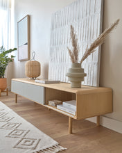 Load image into Gallery viewer, Anielle solid ash &amp; ash veneer TV stand with 2 doors, 180 x 41 cm - image 8
