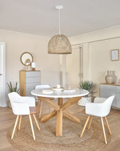 Load image into Gallery viewer, Lotus table in white with solid oak legs, Ø 120 cm - image 3