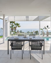 Load image into Gallery viewer, Samanta stackable chair in black cord with galvanised steel legs - image 5
