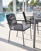 Load image into Gallery viewer, Samanta stackable chair in black cord with galvanised steel legs - image 4