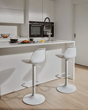 Load image into Gallery viewer, Orlando-T barstool white synthetic leather and matt white steel 60-82 cm - image 7