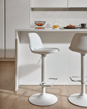 Load image into Gallery viewer, Orlando-T barstool white synthetic leather and matt white steel 60-82 cm - image 6