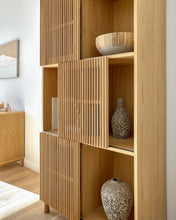 Load image into Gallery viewer, Beyla shelf unit in solid ash wood and ash veneer 84.5 x 170 cm FSC 100% - image 3