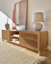 Load image into Gallery viewer, Beyla 2-door TV stand in solid ash wood and ash veneer 180 x 49.5 cm FSC 100% - image 4