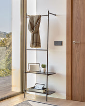Load image into Gallery viewer, Galatia melamine and metal clothes rail with black finish 60 x 162 cm - image 3
