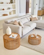 Load image into Gallery viewer, Elmima set of 2 coffee tables in 100% rattan with natural finish Ø 66 cm and Ø 55 cm - image 2