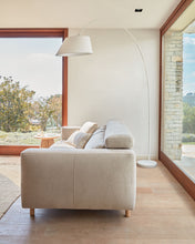 Load image into Gallery viewer, Singa 3 seater sofa with reclining headrest and extendable seat in beige 215 cm FSC Mix Credit - image 8