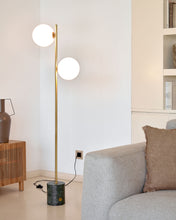 Load image into Gallery viewer, Lonela floor lamp in marble with green finish UK adapter - image 2