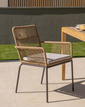 Load image into Gallery viewer, Samanta stackable chair in beige cord with galvanised steel legs - image 4